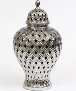 Inspire Me! Home Decor Large Silver Bulbed Ginger Jar