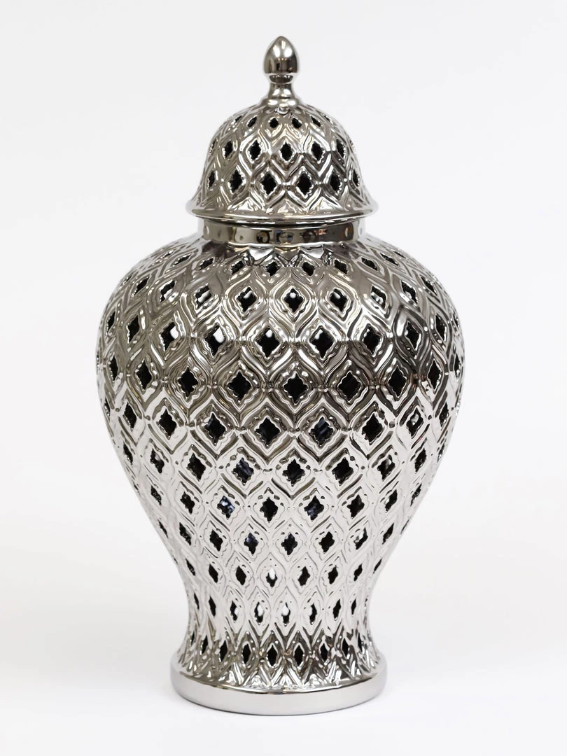 Inspire Me! Home Decor Small Silver Ginger Jar