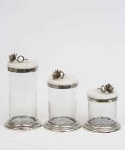 Inspire Me! Home Decor Gold Or Silver Canisters With Floral Lotus Lid (2 Colors)