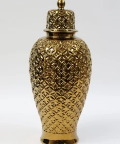 Inspire Me! Home Decor Gold Ginger Jar Lattice Design (2 Sizes)