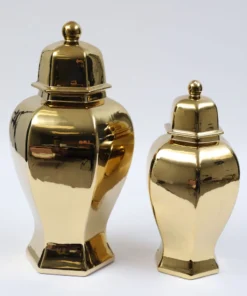 Inspire Me! Home Decor Gold Hexagon Ginger Jar (2 Sizes)