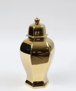 Inspire Me! Home Decor Gold Hexagon Ginger Jar (2 Sizes)