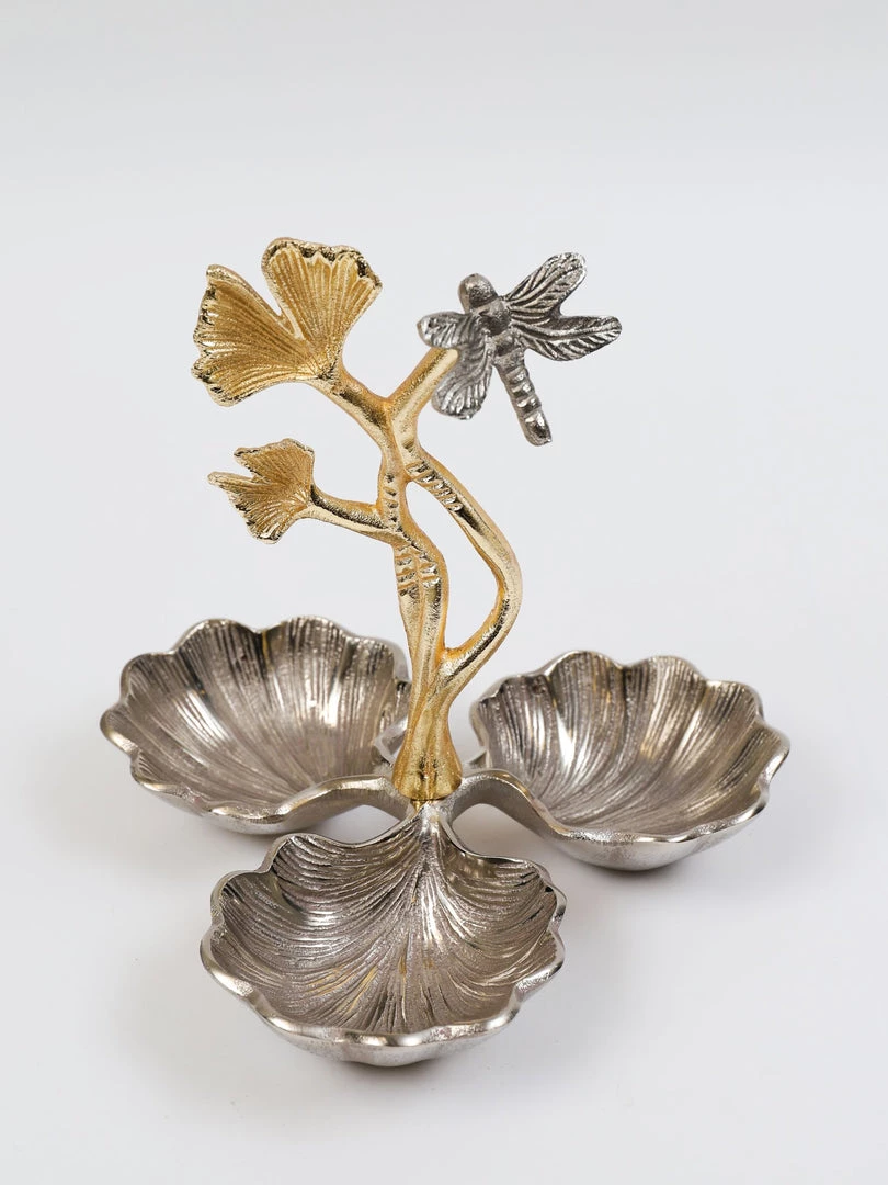 Inspire Me! Home Decor Two-Tone Dragonfly Serving Bowl Gold