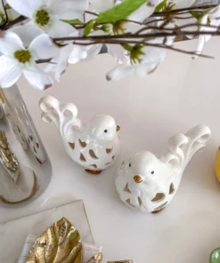 Inspire Me! Home Decor Ornate White Ceramic Bird