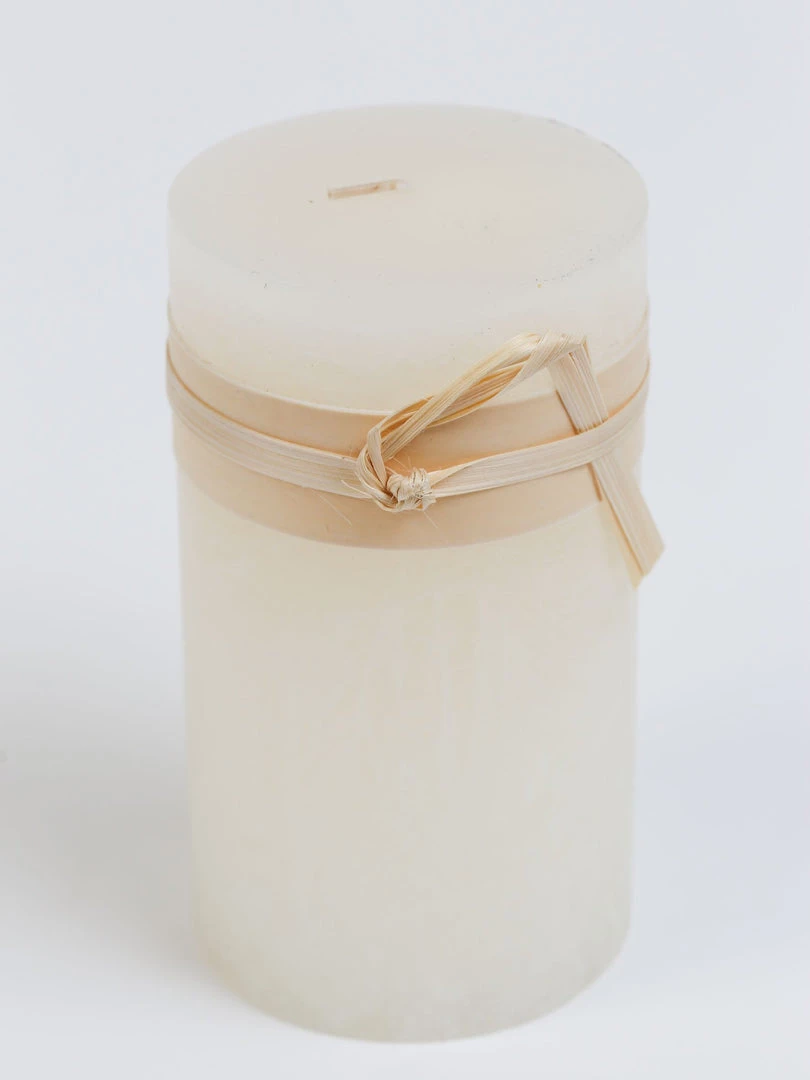 Inspire Me! Home Decor Cream Textured Pillar Candle (2 Sizes)