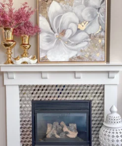 Inspire Me! Home Decor WALL ART & MIRRORS Gold Detailed Floral Wall Art Painting