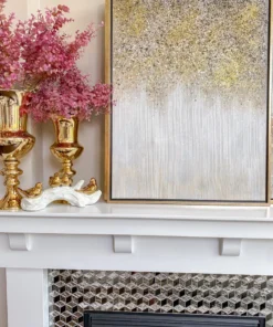 Inspire Me! Home Decor WALL ART & MIRRORS Gold Abstract Detailed Painting