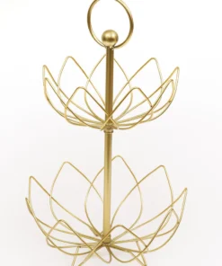 Inspire Me! Home Decor Gold Flower Shaped Metal Two-Tiered Display