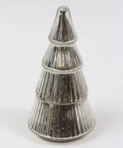 Inspire Me! Home Decor Etched Mercury Glass Tree Candle