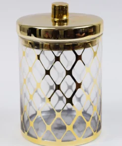 Inspire Me! Home Decor Glass Jar W/ Gold Lid (2 Sizes & 2 Colors)