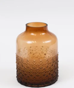 Inspire Me! Home Decor Amber Glass Textured Vase (2 Sizes)