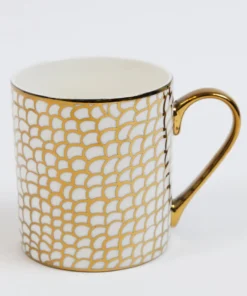 Inspire Me! Home Decor 14 Oz. Detailed Abstract Gold Pattern Print Mugs (6 Designs)