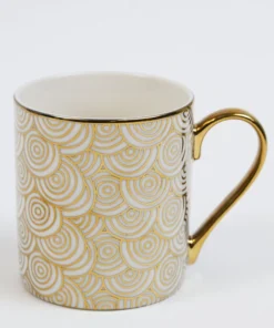 Inspire Me! Home Decor 14 Oz. Detailed Abstract Gold Pattern Print Mugs (6 Designs)