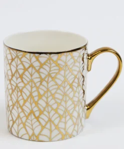 Inspire Me! Home Decor 14 Oz. Detailed Abstract Gold Pattern Print Mugs (6 Designs)