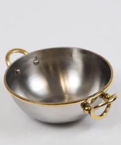 Inspire Me! Home Decor Silver Metal Bowl With Open Hold Handles