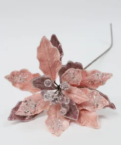 Inspire Me! Home Decor Floral Stems Light Pink & Mauve Poinsettia Stem