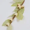 Inspire Me! Home Decor Cream Glitter Pod W/Light Green Glitter Leaf Stem