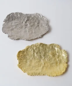 Inspire Me! Home Decor Metal Textured Edge Tray (2 Colors) Gold