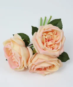 Inspire Me! Home Decor 11.5" Peach Real Touch Garden Rose Bundle