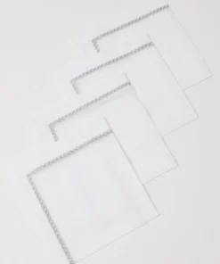 Inspire Me! Home Decor Set Of 4 Embroidered Border Napkins (2 Colors)