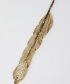 Inspire Me! Home Decor Floral Stems Gold And White Leaf Stem With Bead Detail