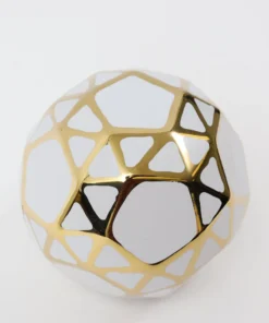 Inspire Me! Home Decor Ceramic White And Gold Orb