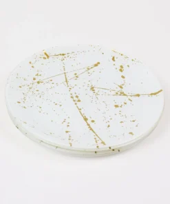 Inspire Me! Home Decor Gold And White Opaque Charger