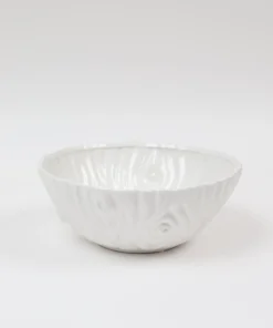 Inspire Me! Home Decor White Ceramic Round Bowl With Detailed Design (2 Sizes)