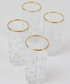 Inspire Me! Home Decor Set Of 4 Glasses With Gold Rim