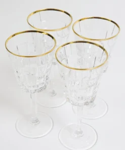 Inspire Me! Home Decor Set Of 4 Goblets With Gold Rim