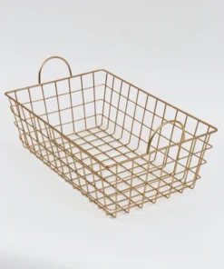 Inspire Me! Home Decor Gold Rectangular Wired Basket (3 Sizes)