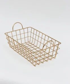 Inspire Me! Home Decor Gold Rectangular Wired Basket (3 Sizes)