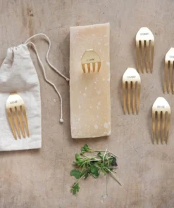 Inspire Me! Home Decor Gold Fork Cheese Markers (Set Of 6)