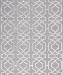 Nourison Joli Area Rug - Grey/White (3 Sizes) PILLOWS, RUGS, & THROWS