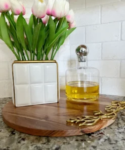 Inspire Me! Home Decor Decanter With Silver Round Top