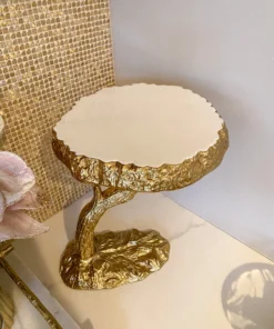 Inspire Me! Home Decor White Enameled Gold Tree Branch Cake Stand