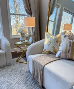 Inspire Me! Home Decor White Ceramic Vases With Gold Circle Design