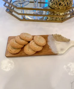 Inspire Me! Home Decor Gold Leaf And White Resin Wood Paddle Serving Board