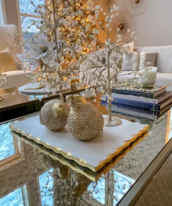 Inspire Me! Home Decor Marble Tray With Metallic Edge (2 Colors)