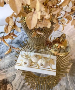 Inspire Me! Home Decor Mini Cream Velvet Decorative Pumpkin