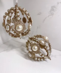 Inspire Me! Home Decor Gold Large Metallic Pearl Ornament/ Orb