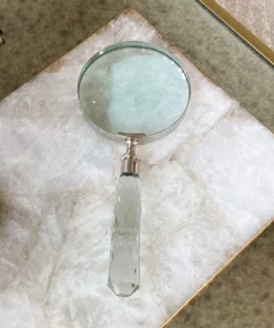 Inspire Me! Home Decor Large Silver Magnifying Glass With Textured Glass Handle