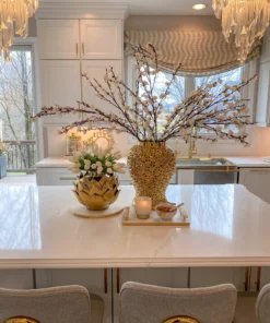 Inspire Me! Home Decor Gold Edged Round Marble Tray