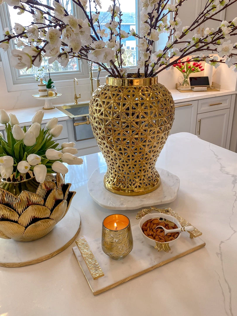 Inspire Me! Home Decor KITCHEN Organic Shape Marble Lazy Susan