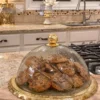 Inspire Me! Home Decor Gold Bordered Glass Cake Dome