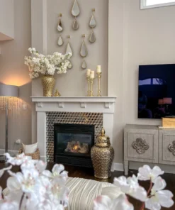 Inspire Me! Home Decor Ginger Jars Extra-Oversized Gold Pierced Patterned Floor Ginger Jar