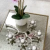 Inspire Me! Home Decor Silver Flower Branch 5 Tealight Candle Holder