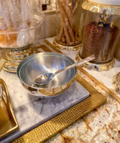 Inspire Me! Home Decor Bowl With Gold Floral Handle