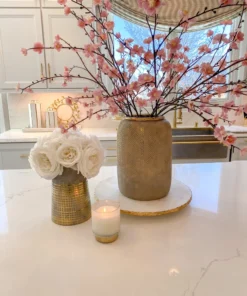 Inspire Me! Home Decor Grey Tapered Vase W/ Gold Design