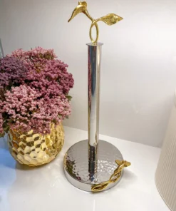 Inspire Me! Home Decor Gold Leaf Detailed Paper Towel Holder ( Available In 2 Sizes)